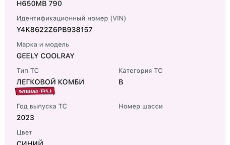 Geely Coolray I, 2023 год, 1 750 000 рублей, 1 фотография
