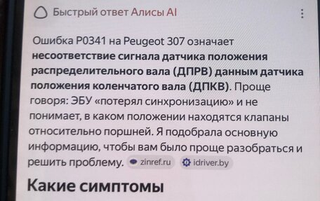 Peugeot 307 I, 2006 год, 290 000 рублей, 9 фотография