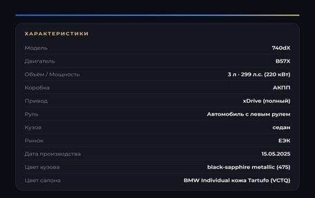 BMW 7 серия, 2025 год, 14 600 000 рублей, 27 фотография