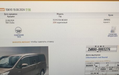 Toyota Noah III, 2014 год, 1 900 000 рублей, 29 фотография