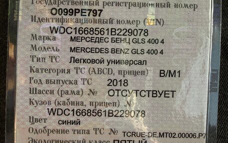 Mercedes-Benz GLS, 2018 год, 3 950 000 рублей, 24 фотография