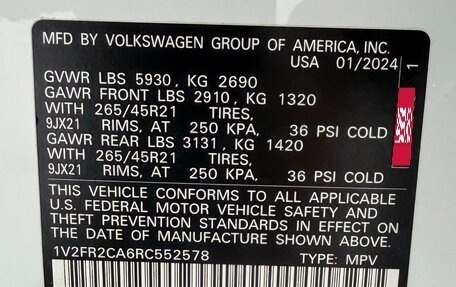 Volkswagen Atlas I, 2024 год, 5 180 000 рублей, 40 фотография