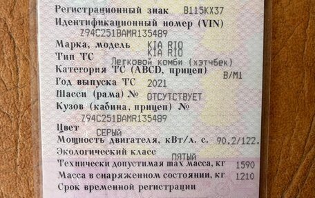 KIA Rio IV, 2021 год, 1 750 000 рублей, 21 фотография