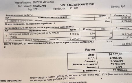 BMW X7, 2021 год, 7 500 000 рублей, 15 фотография