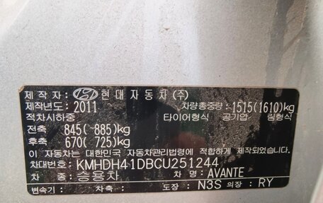 Hyundai Avante, 2012 год, 960 000 рублей, 17 фотография